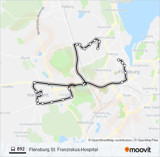 892 bus Line Map