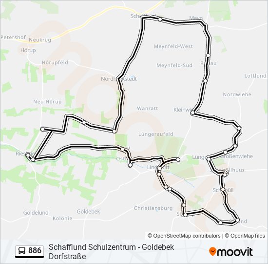 886 bus Line Map