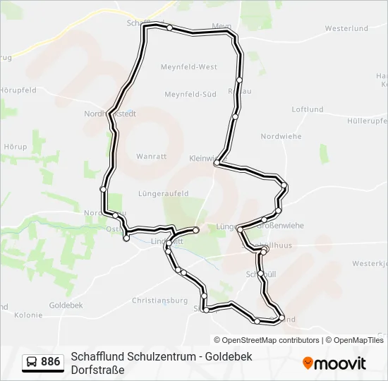 Автобус 886: карта маршрута
