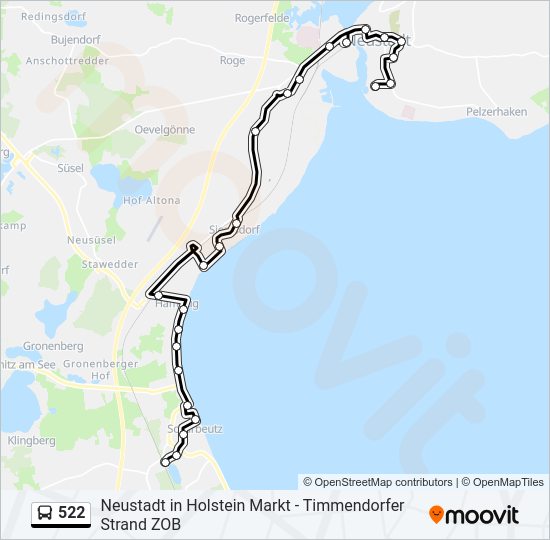 522 Bus Line Map