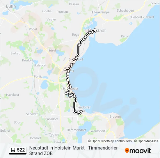 522 Bus Line Map