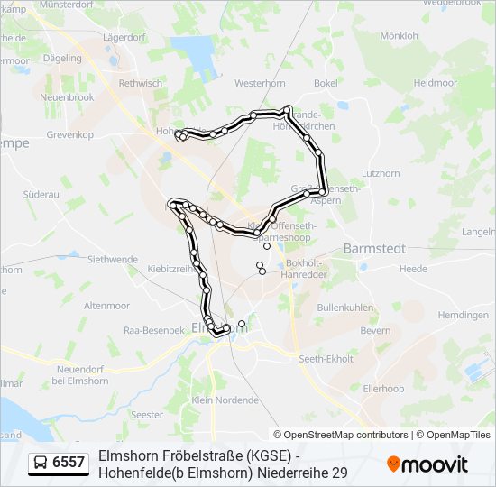 6557 bus Line Map