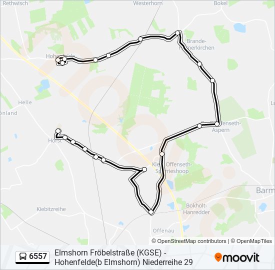 6557 bus Line Map