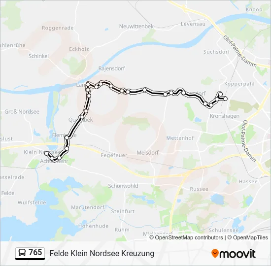 Автобус 765: карта маршрута