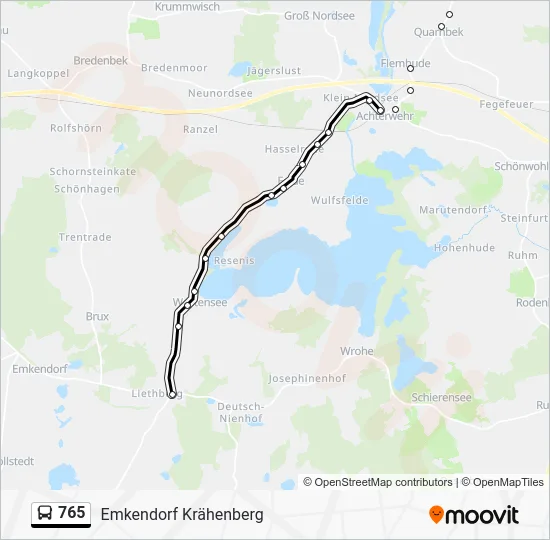 Автобус 765: карта маршрута