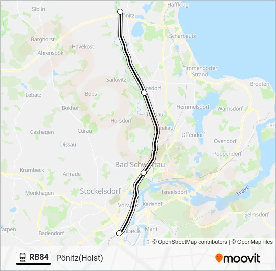 Поезд RB84: карта маршрута