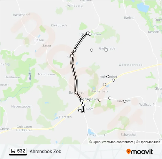 532 Bus Line Map