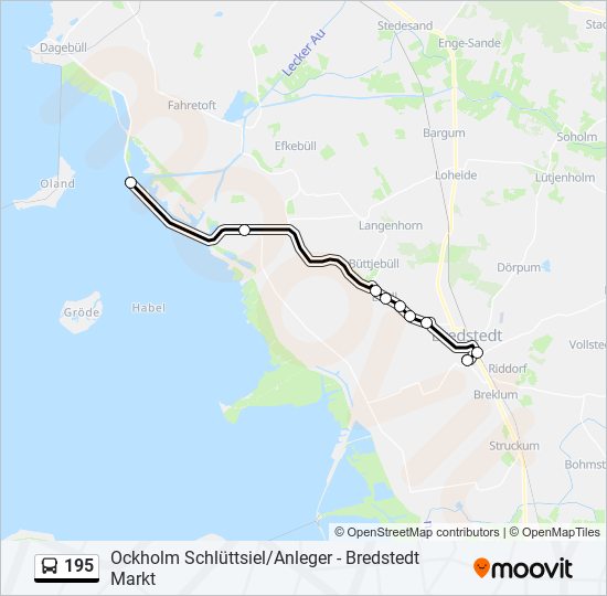 195 bus Line Map