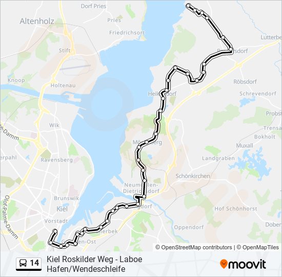 14 bus Line Map