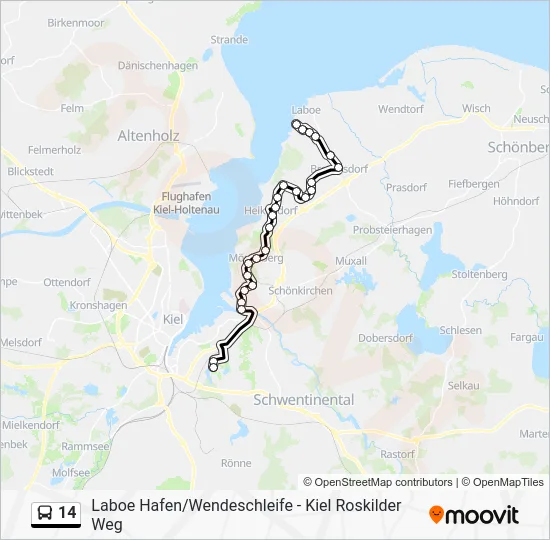 Автобус 14: карта маршрута