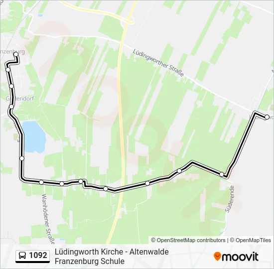 Автобус 1092: карта маршрута