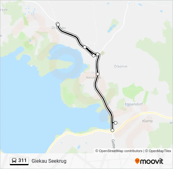 Автобус 311: карта маршрута