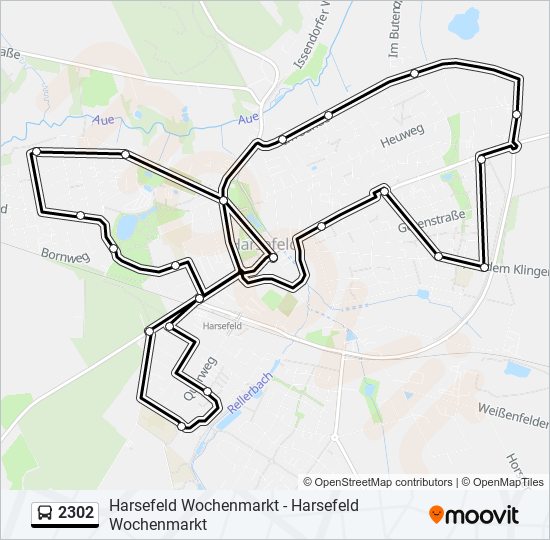 Buslinie 2302 Karte