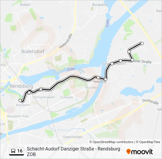 Автобус 16: карта маршрута