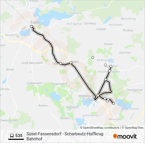 Автобус 535: карта маршрута