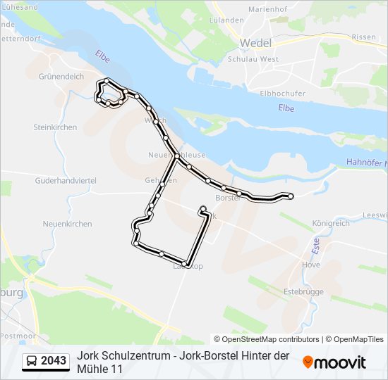 2043 bus Line Map