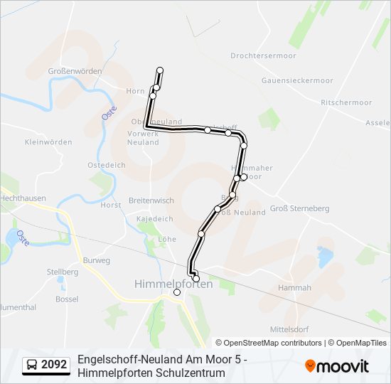 2092 bus Line Map