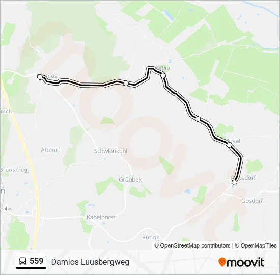 Автобус 559: карта маршрута