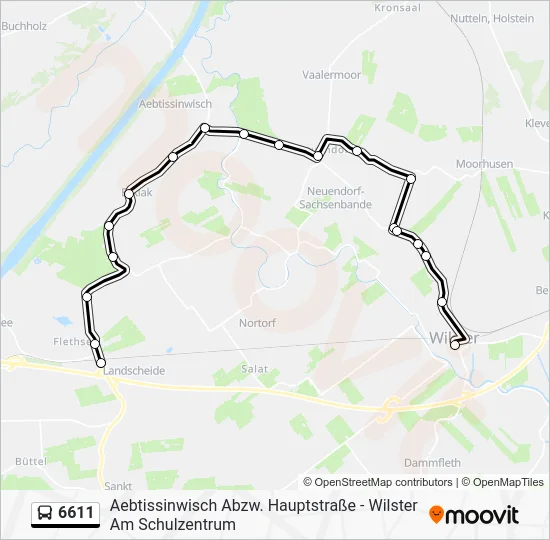 Автобус 6611: карта маршрута