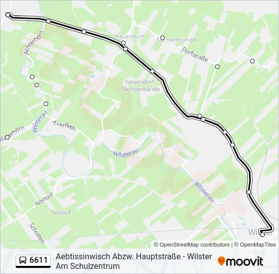 Автобус 6611: карта маршрута