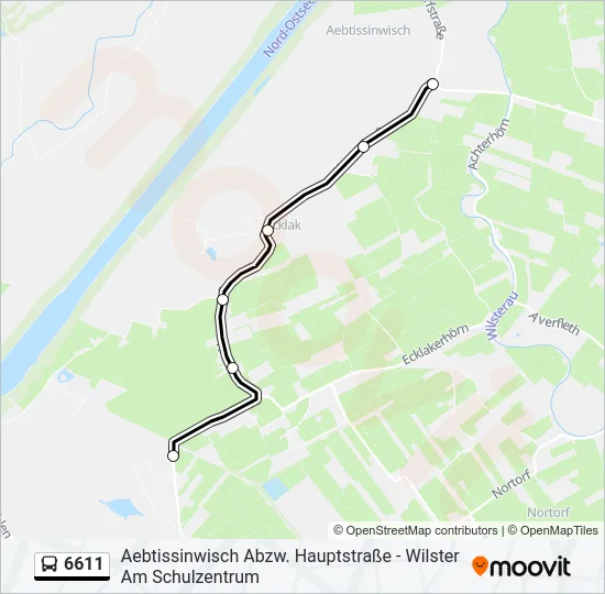 Автобус 6611: карта маршрута
