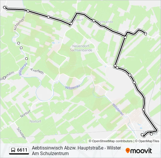 Автобус 6611: карта маршрута