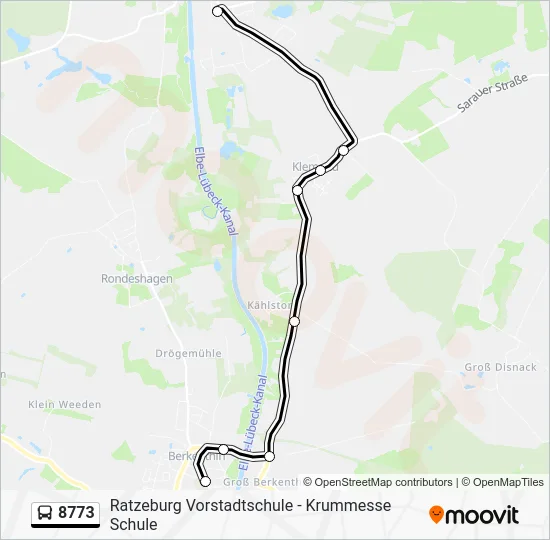 Автобус 8773: карта маршрута