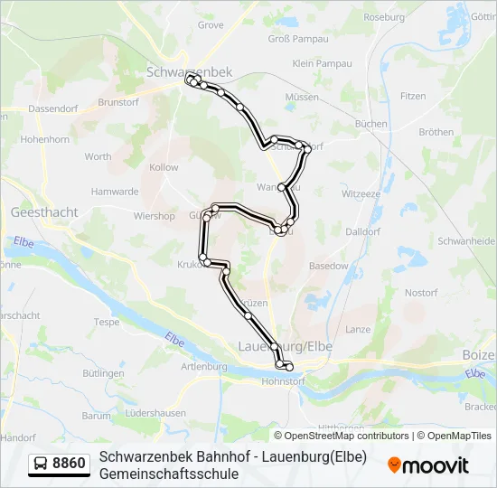 8860 Bus Line Map