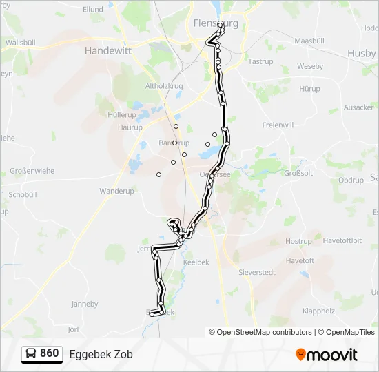 Автобус 860: карта маршрута