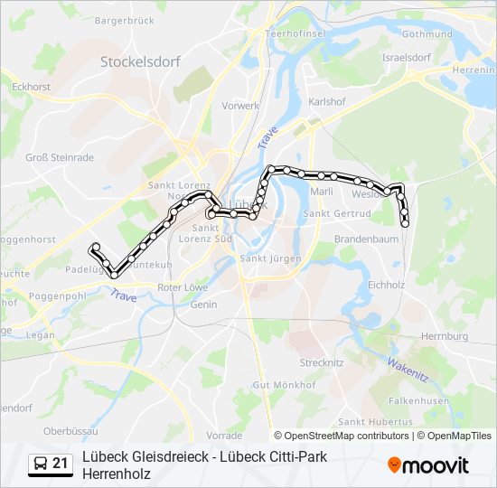 21 Route: Schedules, Stops & Maps - Gleisdreieck (updated)