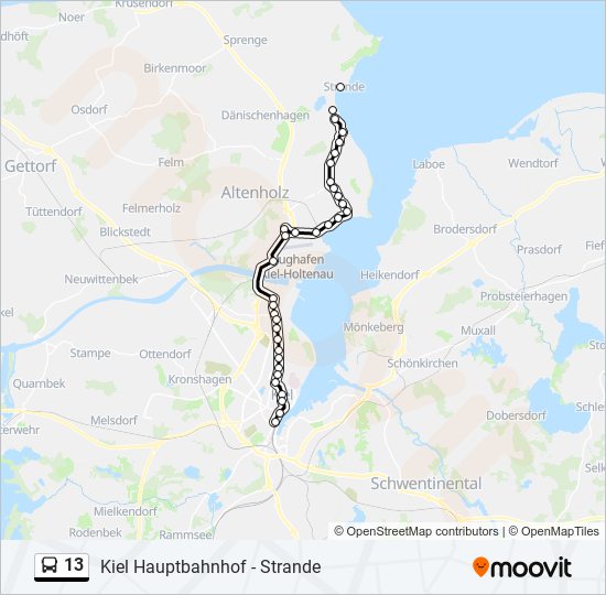 13 bus Line Map