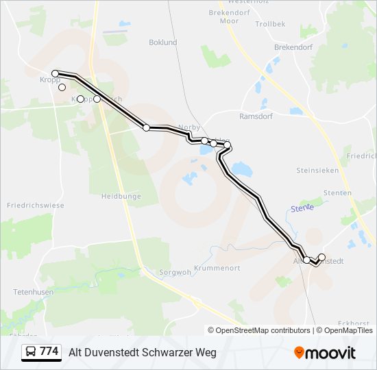 774 Route: Schedules, Stops & Maps - Alt Duvenstedt Schwarzer Weg (Updated)