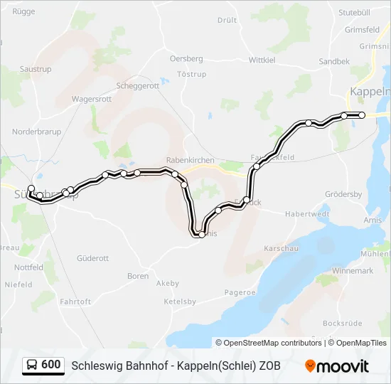 Автобус 600: карта маршрута