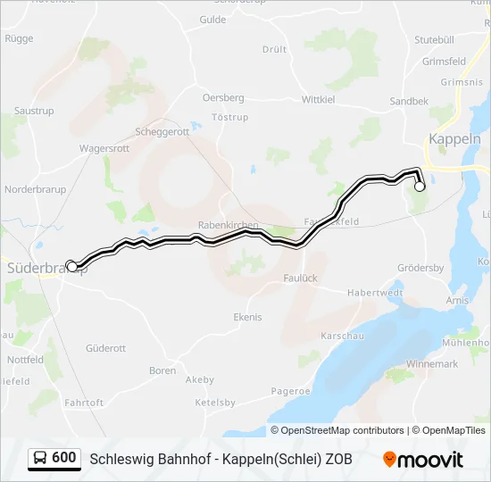 Автобус 600: карта маршрута