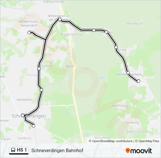 HS 1 Bus Line Map