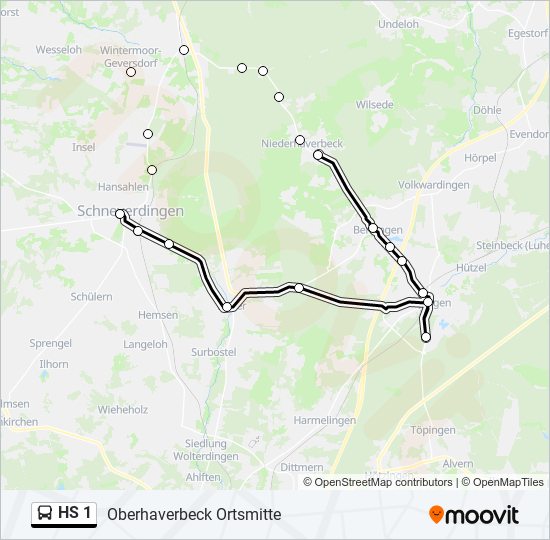 HS 1 bus Line Map