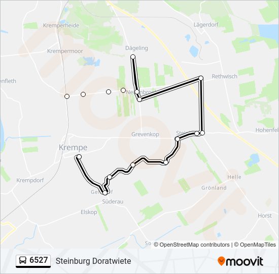 6527 bus Line Map