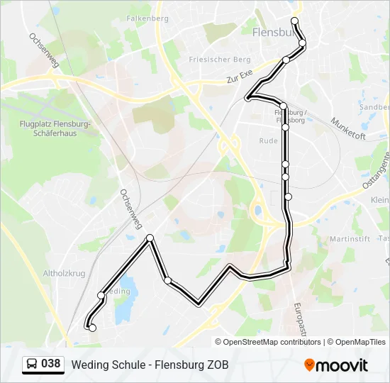 038 Bus Line Map