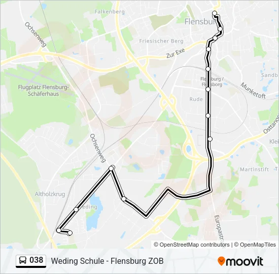 038 Bus Line Map