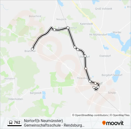 Автобус 762: карта маршрута