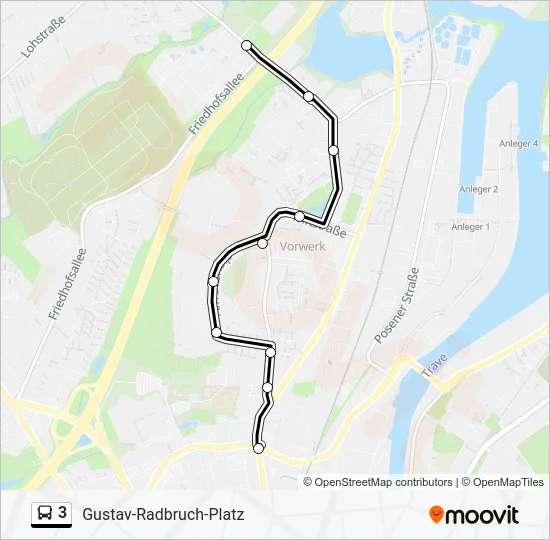 Автобус 3: карта маршрута
