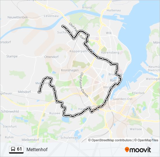 61 bus Line Map