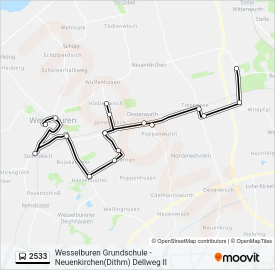 2533 Bus Line Map