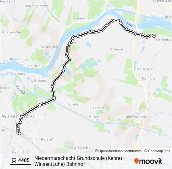 Автобус 4405: карта маршрута