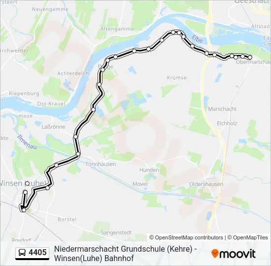 Автобус 4405: карта маршрута