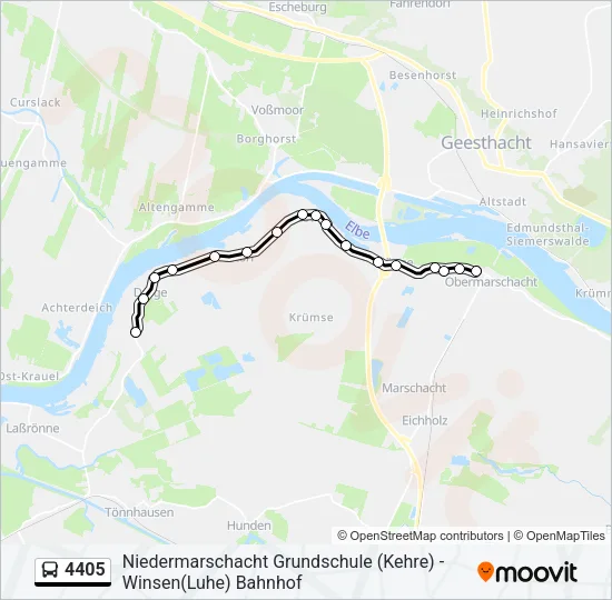 Автобус 4405: карта маршрута