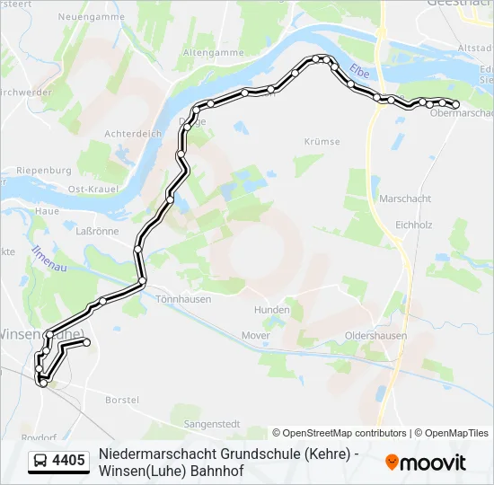 Автобус 4405: карта маршрута