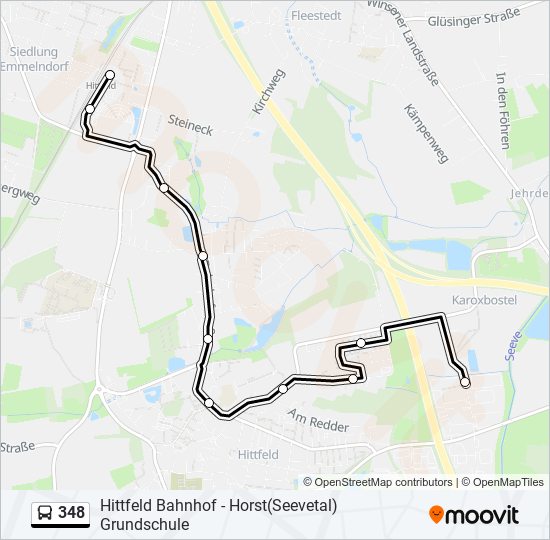 348 bus Line Map