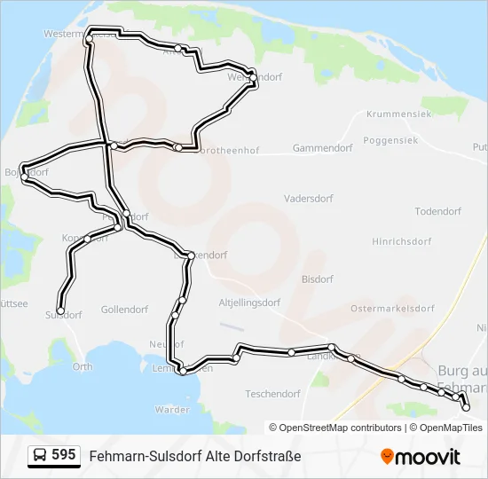 Автобус 595: карта маршрута