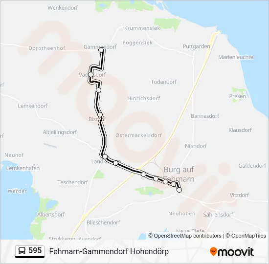 Автобус 595: карта маршрута